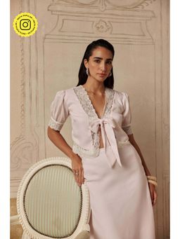 Sage By Mala - White Pompadour Bow Top