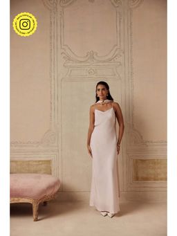 Sage By Mala - Women White Polyester Maxi Dress