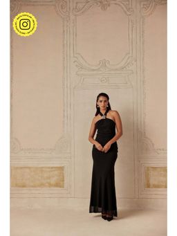 Sage By Mala - Women Black Polyester Maxi Dress