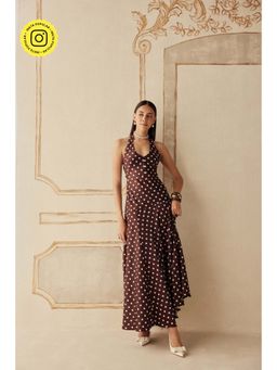 Sage By Mala - Women Brown Polyester Maxi Dress