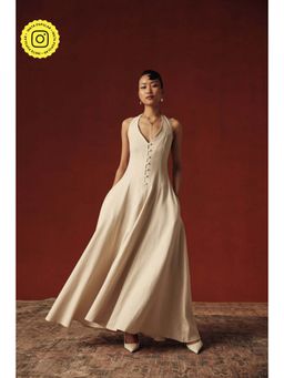 Sage By Mala - Women White Cotton Maxi Dress