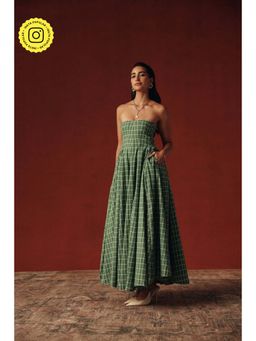 Sage By Mala - Women Green Cotton Maxi Dress