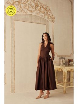 Sage By Mala - Women Wine Cotton Maxi Dress
