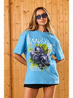 Bonkers Corner - Berry Rush Oversized T-Shirt for Women