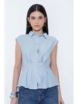 COLOR CAPITAL - Crinkled Shirt Blue