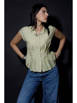 COLOR CAPITAL - Crinkled Shirt Green
