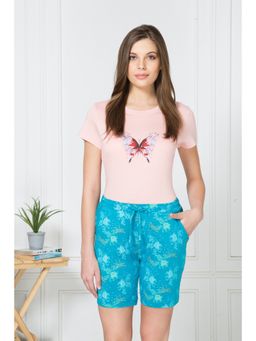 Van Heusen Woman Lingerie and Athleisure - Van Heusen Women Drawstring Waist & Functional Pocket Lounge Shorts - Blue