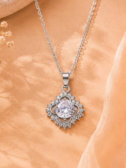 Estele - Rhodium Plated Clover Pendant