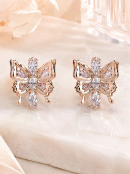 Estele - Gold Plated Butterfly Design Hoop Earrings