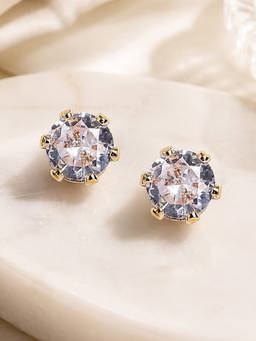 Estele - Gold Plated Circular Stud Earrings