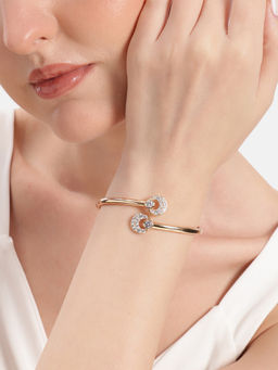 Estele - Rose Gold Plated Crystal Openable Kada