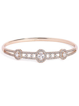 Estele - Rose Gold Finish Oval Shape Kada Bracelet