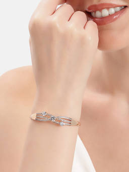Estele - Rose Gold Finish Statement Crystal Kada