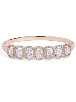 Estele - Rose Gold Finish Square Pattern Kada Bracelet