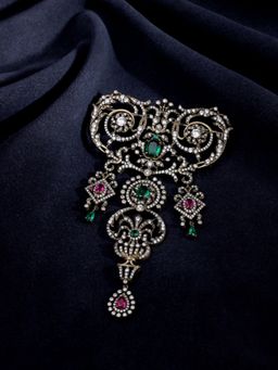 Cosa Nostraa - Antique Gold Embellished Brooch