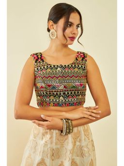 Soch - Black Georgette Embellished Stitched Blouse