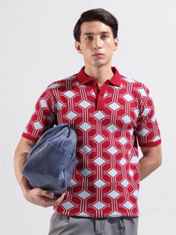 The Indian Garage Co - Men Red Printed Polo T-shirt