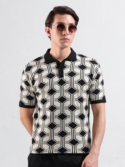 The Indian Garage Co - Men White Printed Polo T-shirt