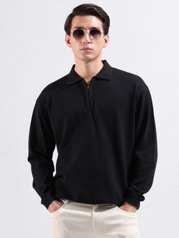 The Indian Garage Co - Men Black Solid Polo T-shirt