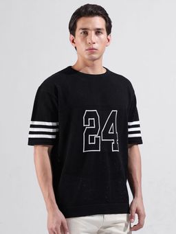 The Indian Garage Co - Men Black Textured T-shirt