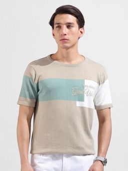 The Indian Garage Co - Men Beige Colorblock T-shirt
