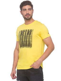 Being Human - Men Printed Yellow T-Shirt