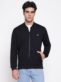 Guess - Men Truck Interlock Jet Black Solid Sweatshirt
