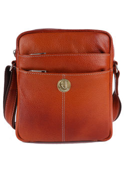 HiLEDER - Pure Genuine Leather Utility 7 Inch Travel Office Ipad Tab Bag, Orange