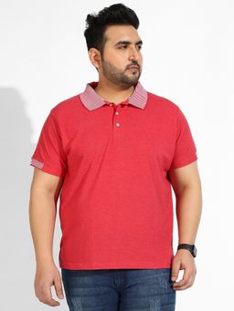 Instafab Plus - Mens Casual Polo T-Shirt Color Red