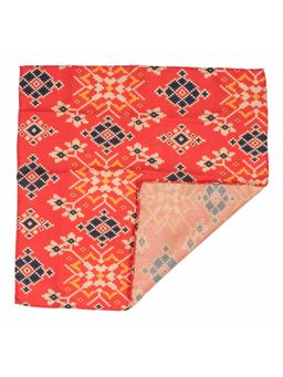 The Tie Hub - Orange Patola Silk and Cotton Pocket Square
