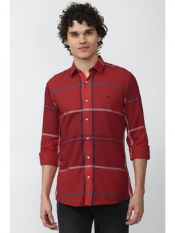 Peter England - Men Maroon Slim Fit Casual Shirt