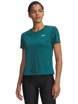 Under Armour - Womens Tech Wordmark Tape Short Sleeve Green