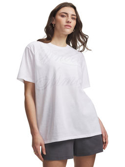 Under Armour - Womens Oversized Script Short Sleeve White