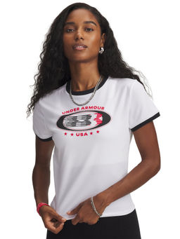 Under Armour - Womens Ringer GRX Short Sleeve T-Shirt White