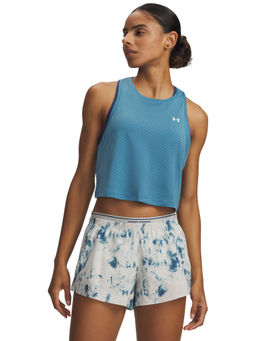 Under Armour - Womens Tech Sport Mesh Crop Tank Blue