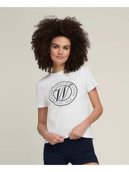 Wilson - Women Easy Tee White Graphic Print Crew Neck Regular Fit Sports T-Shirt
