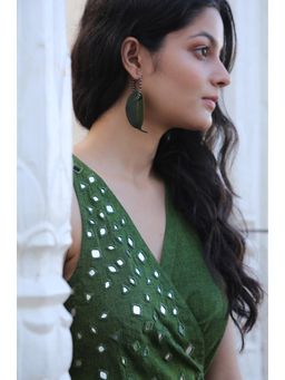 Okhai - Cotton Embroidered Mirror Work Dress