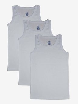 KiddoPanti - White Solid Vests (Pack of 3)