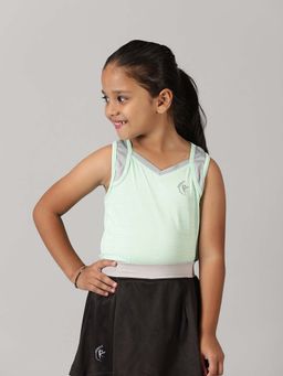 KiddoPanti - Green Solid Tank Top