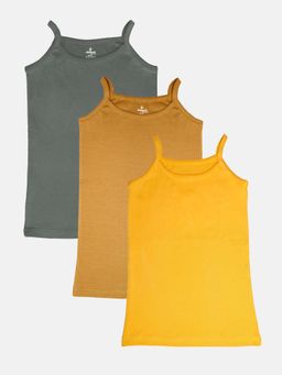 KiddoPanti - Multi-Color Solid Camisoles (Pack of 3)