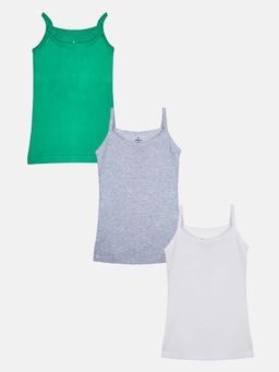 KiddoPanti - Multi-Color Solid Camisoles (Pack of 3)