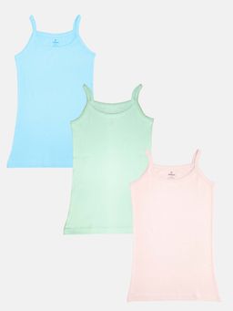 KiddoPanti - Multi-Color Solid Camisoles (Pack of 3)