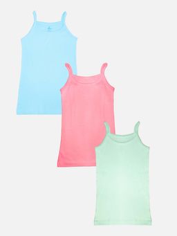 KiddoPanti - Multi-Color Solid Camisoles (Pack of 3)