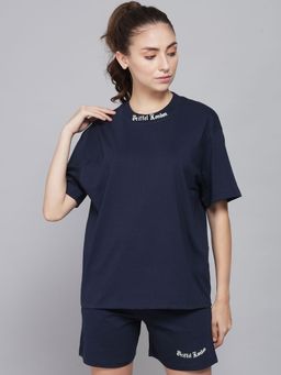 Griffel - Logo Oversized Navy T-shirt & Shorts (Set of 2)