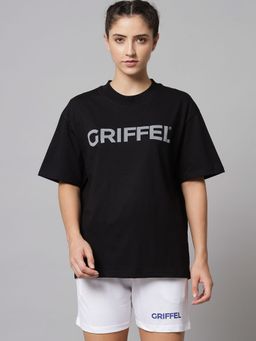 Griffel - Women Registered Logo Oversized Black T-shirt