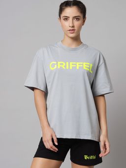 Griffel - Women Registered Logo Oversized Steel Grey T-shirt
