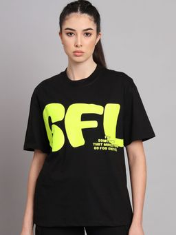 Griffel - Women Big GFL Oversized Black T-shirt
