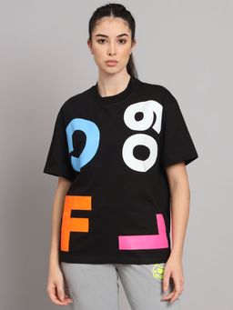 Griffel - Women GFL09 Oversized Black T-shirt