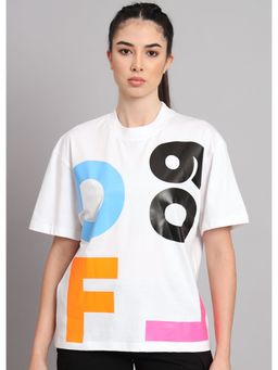 Griffel - Women GFL09 Oversized White T-shirt