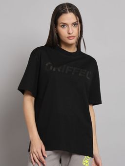 Griffel - Women Registered Logo Oversized Black T-shirt